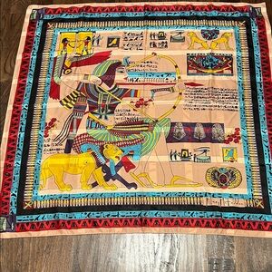 Vintage Mark McFadden Egyptian Scene Scarf – Made in Italy